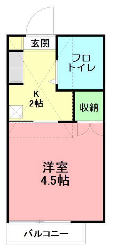 クレアハイツ(1K/2階)の間取り写真