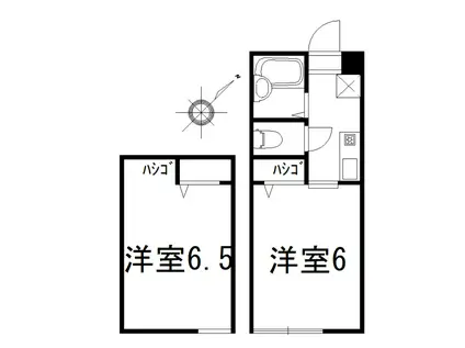 湘南ケイオーフラットD(1SK/1階)の間取り写真