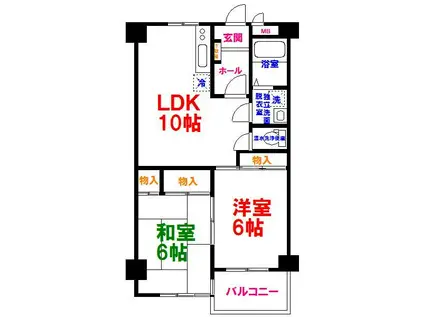 ラメゾン瑞穂(2LDK/2階)の間取り写真