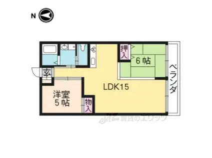 第2くめマンション(2LDK/3階)の間取り写真