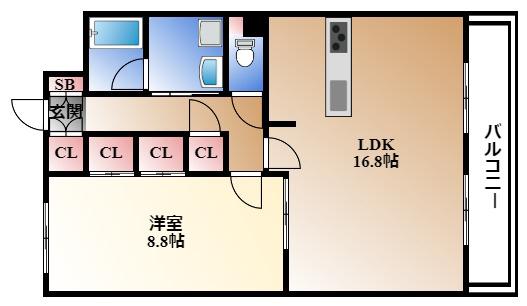 PLATZ KAKUOZAN(1LDK/1階)の間取り写真