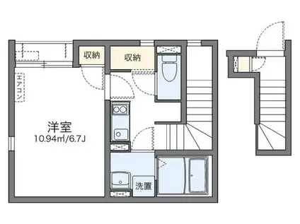 レオネクストプルミエール東雲(1K/2階)の間取り写真