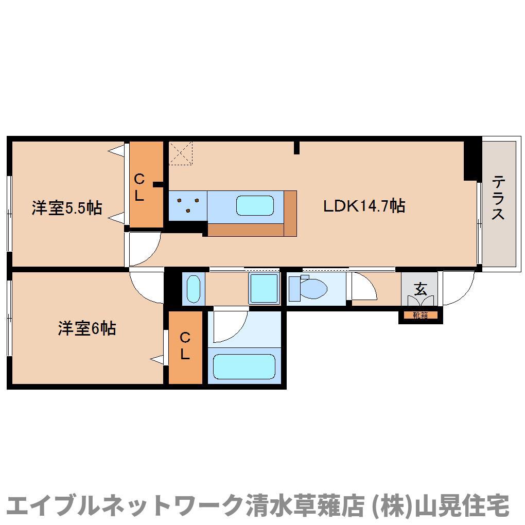エクセレント・ドリーム(2LDK/1階)の間取り写真