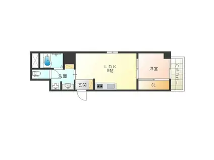 トモ南堀江(1LDK/3階)の間取り写真