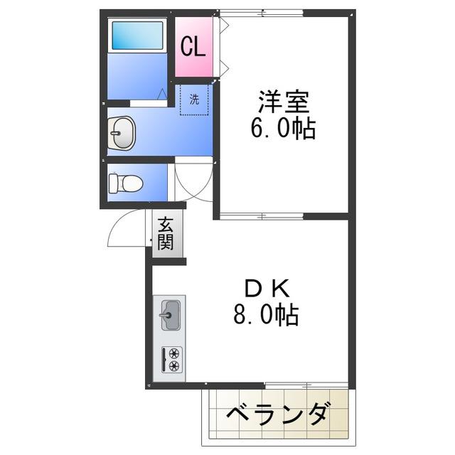 コープAMI(1DK/1階)の間取り写真