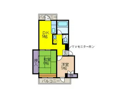 丸洋ビル(2DK/3階)の間取り写真