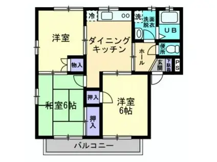 メゾニティーブラッサム(3DK/1階)の間取り写真