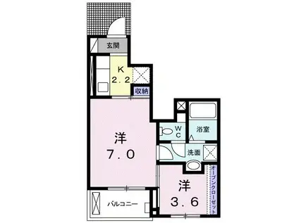 メトロノームII(1SK/1階)の間取り写真