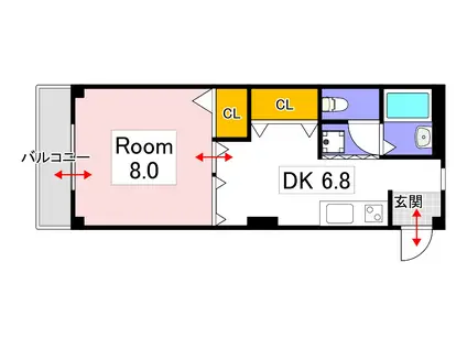 アーバンハウス東島田(1DK/4階)の間取り写真