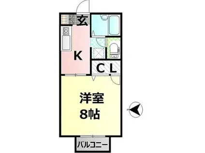 リヴェール麗峰(1K/1階)の間取り写真