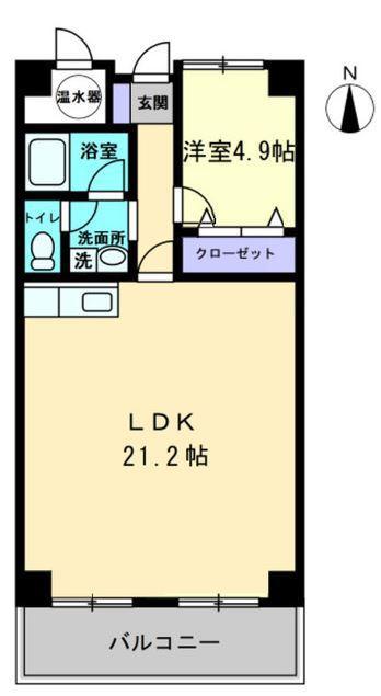 アーバン茜(1LDK/6階)の間取り写真