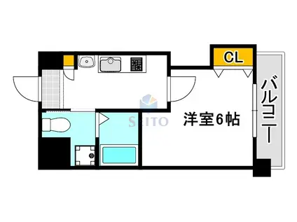 LUXE広芝(1K/9階)の間取り写真