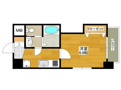 LUXE東三国III(1K/2階)の間取り写真