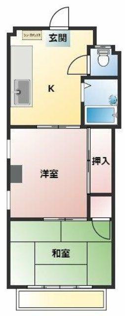 日成ビル5(2K/3階)の間取り写真