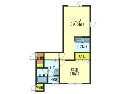 カーサレグラス(1LDK/2階)の間取り写真