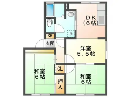 フォレストハイツ(3DK/1階)の間取り写真