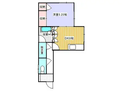 ネオパレスI(1DK/2階)の間取り写真