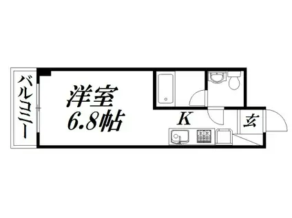 エムケー木戸(ワンルーム/3階)の間取り写真