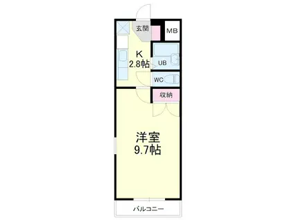 ジョイレジデンス(1K/2階)の間取り写真