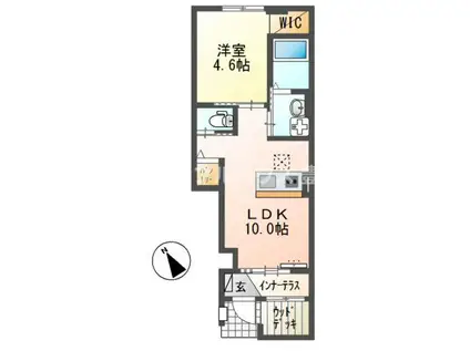 昴ノース(1LDK/1階)の間取り写真