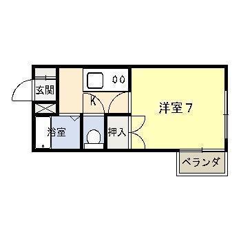 ライムハイツ(1K/1階)の間取り写真