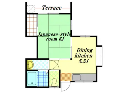 石楠花ハイツPARTII(1K/1階)の間取り写真