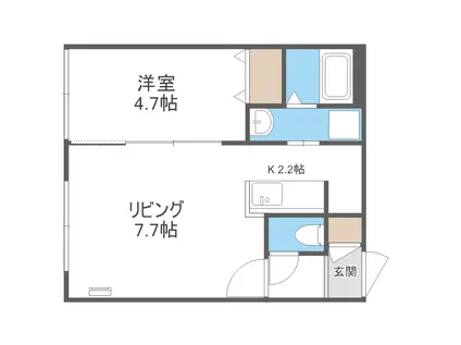 ENZO(1LDK/4階)の間取り写真