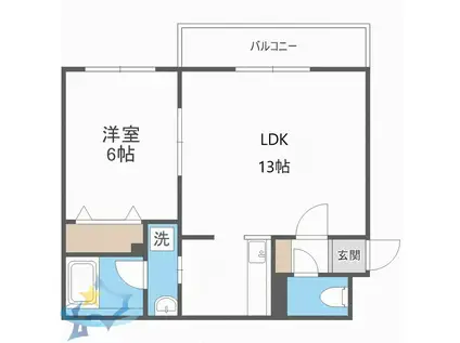 アバンセ二十四軒(1LDK/2階)の間取り写真