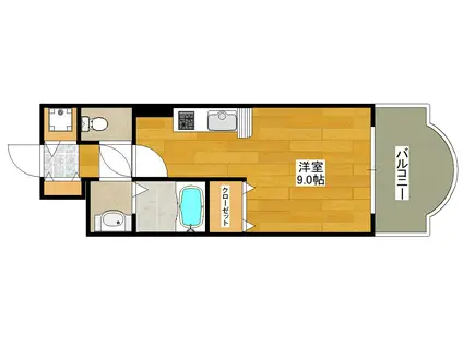 ノルデンタワー新大阪(1K/9階)の間取り写真