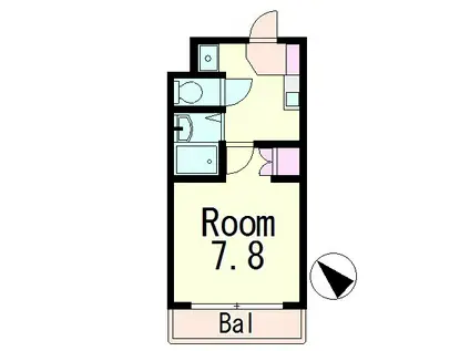 ハイツ宮の森2番館(1K/2階)の間取り写真