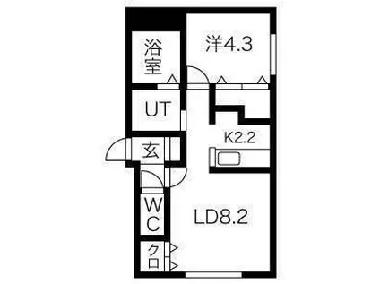 PARENTE N18(1LDK/1階)の間取り写真