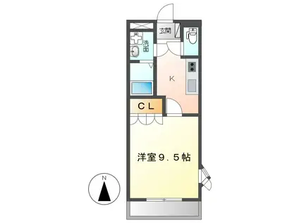 LA MARCOTTE(1K/1階)の間取り写真