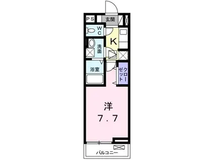 ルミエール・メゾンII(1K/1階)の間取り写真