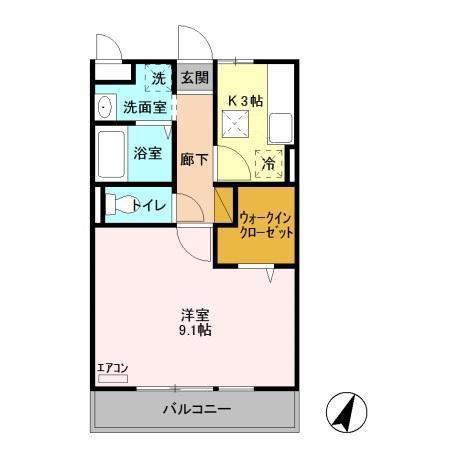 セレニティーホームズA(1K/1階)の間取り写真