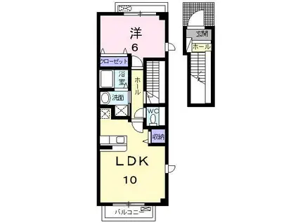メゾン・エスポアールA(1LDK/2階)の間取り写真