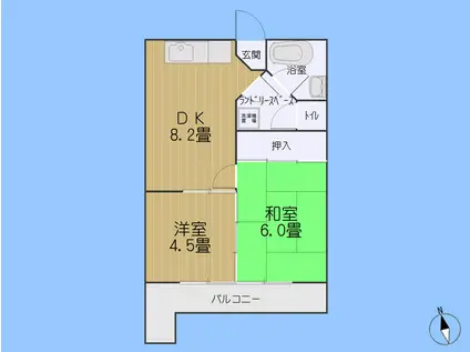 久木留ビル(2DK/5階)の間取り写真