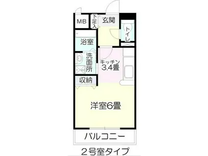 HAUSE.A.宮町(ワンルーム/2階)の間取り写真