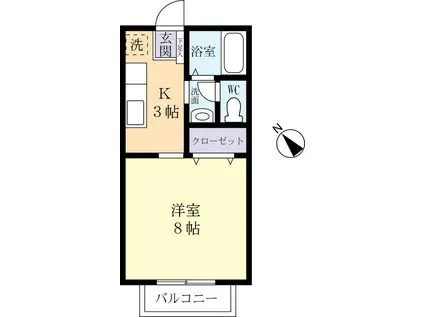 森ハイツ(1K/1階)の間取り写真