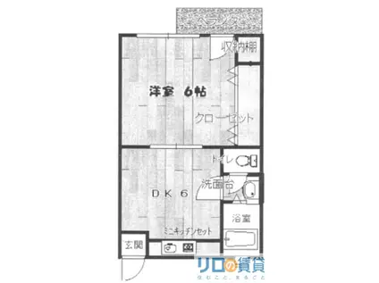 吉村コーポ(1DK/3階)の間取り写真