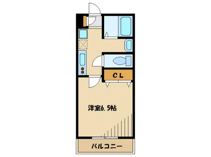 ビューヴェルジェ(1K/1階)の間取り写真