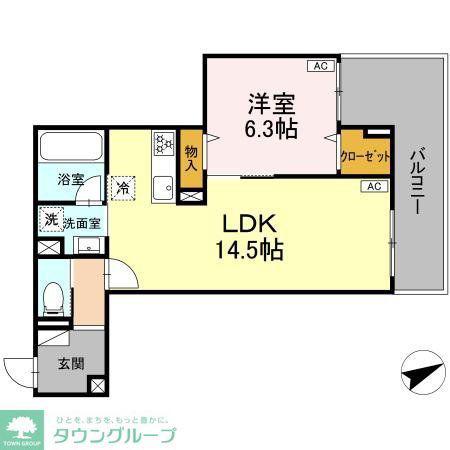 D-RESIDENCE稲城(1LDK/2階)の間取り写真