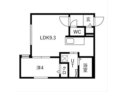 LA・ISOLA月寒(1LDK/3階)の間取り写真