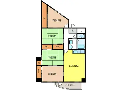 シェラトン広瀬(4LDK/4階)の間取り写真