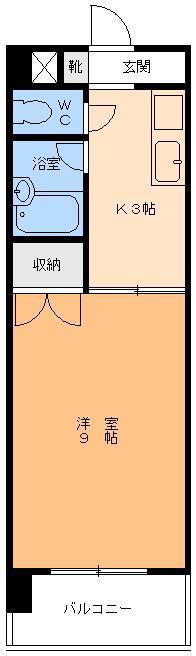 ポートパレス(1K/2階)の間取り写真