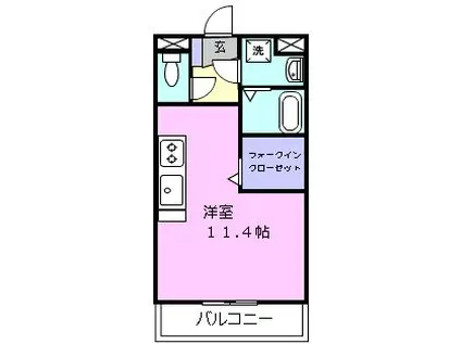 シエテ久居元町レジデンス(ワンルーム/3階)の間取り写真