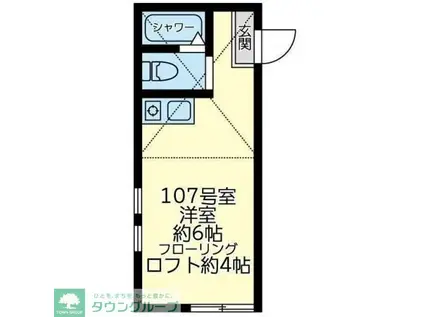 ユナイト東門前モンターナの杜(ワンルーム/1階)の間取り写真