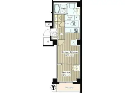 コスモリード奥沢(1DK/1階)の間取り写真