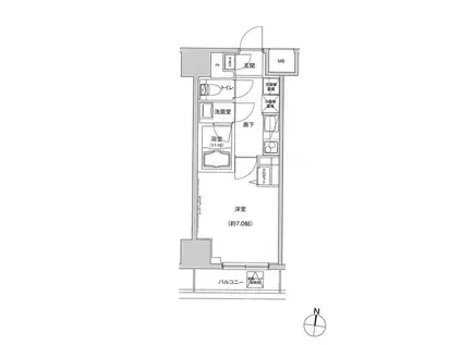 ラヴァンド大島(1K/9階)の間取り写真