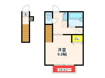 パストラーレ(1K/2階)の間取り写真