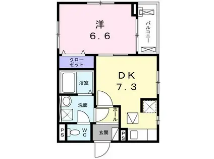 フィオーレ(1DK/1階)の間取り写真